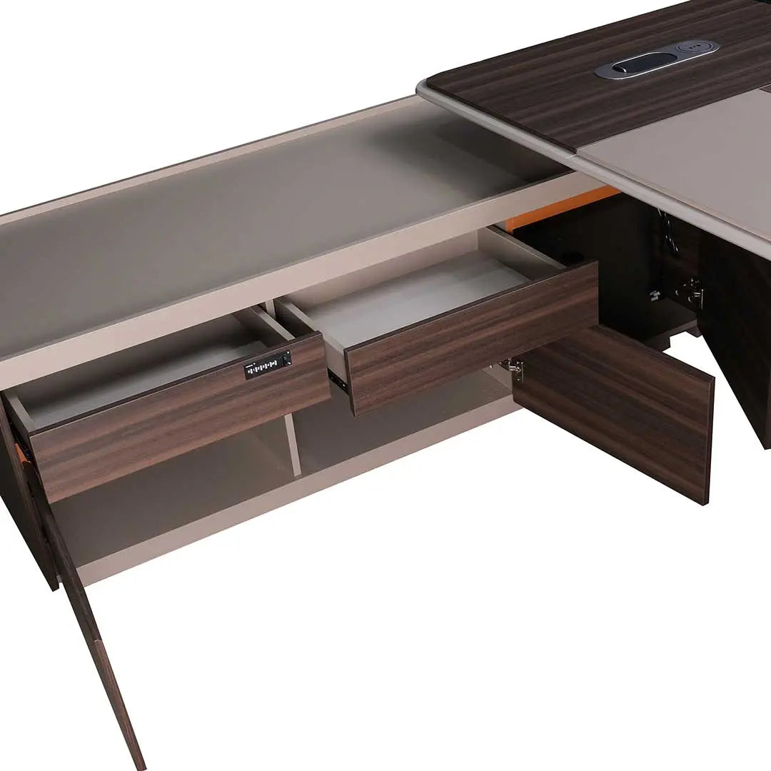 Huimei Executive Office Table LX-280 / LX-320, Brown Color Huimei Furniture