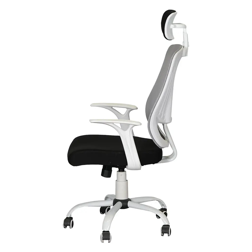 Huimei MA-319 Ergonomic Mesh Office Chair with Headrest – Black & White Huimei Furniture