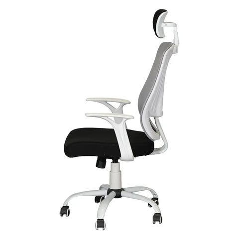 Huimei MA-319 Ergonomic Mesh Office Chair with Headrest – Black & White Huimei Furniture