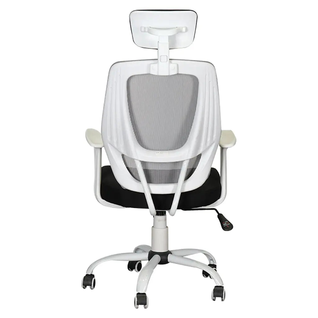 Huimei MA-319 Ergonomic Mesh Office Chair with Headrest – Black & White Huimei Furniture