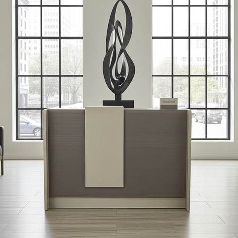 Modern Reception Desk with Front Modesty Panel | Office Reception Counter
