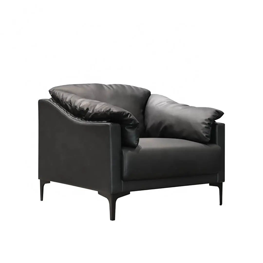 Huimei SF-237 Modern Office Sofa – PU Leather, Black Huimei Furniture
