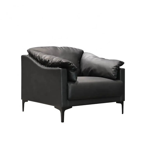 Huimei SF-237 Modern Office Sofa – PU Leather, Black Huimei Furniture
