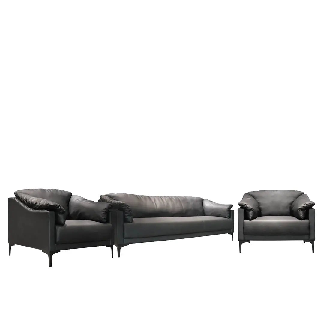 Huimei SF-237 Modern Office Sofa – PU Leather, Black Huimei Furniture