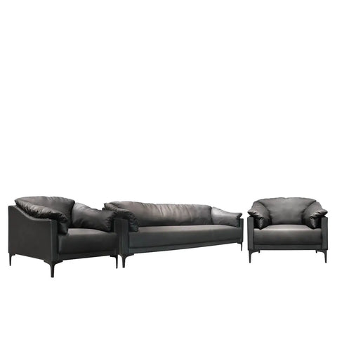 Huimei SF-237 Modern Office Sofa – PU Leather, Black Huimei Furniture