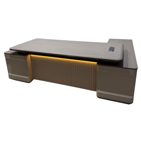 59-24 Luxury Executive Office Desk with LED Panel – 240 × 200 cm