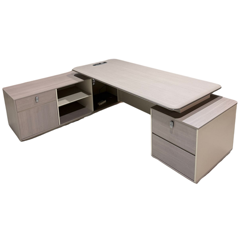 59-24 Luxury Executive Office Desk with LED Panel – 240 × 200 cm