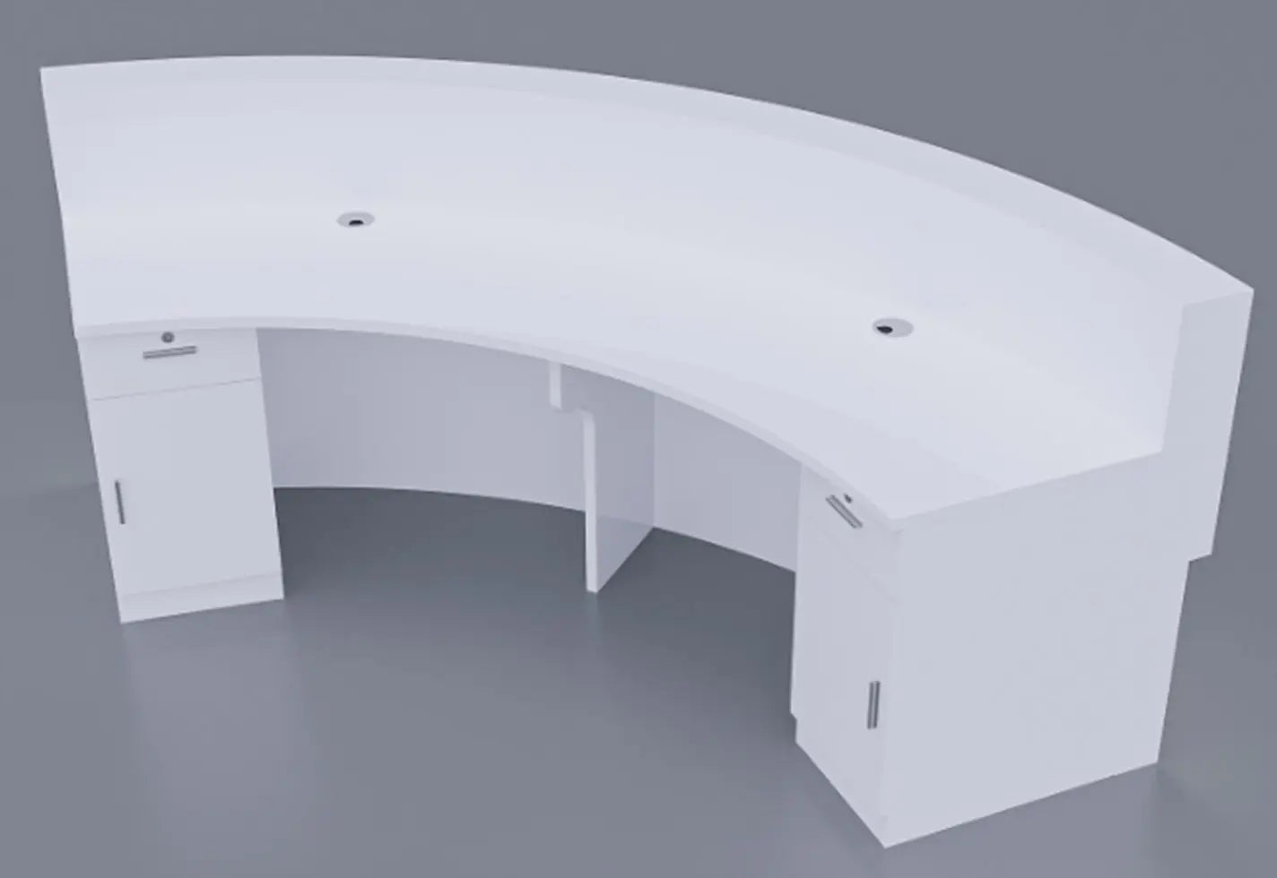 Huimei Modern Curved Reception Desk with LED Lighting Huimei Furniture