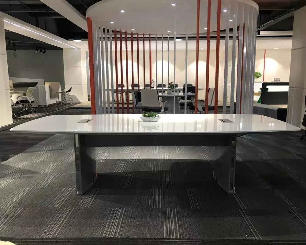 Huimei BG-9936 Glossy Meeting Table White Color Huimei Furniture