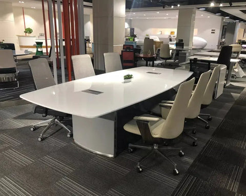 Huimei BG-9936 Glossy Meeting Table White Color Huimei Furniture