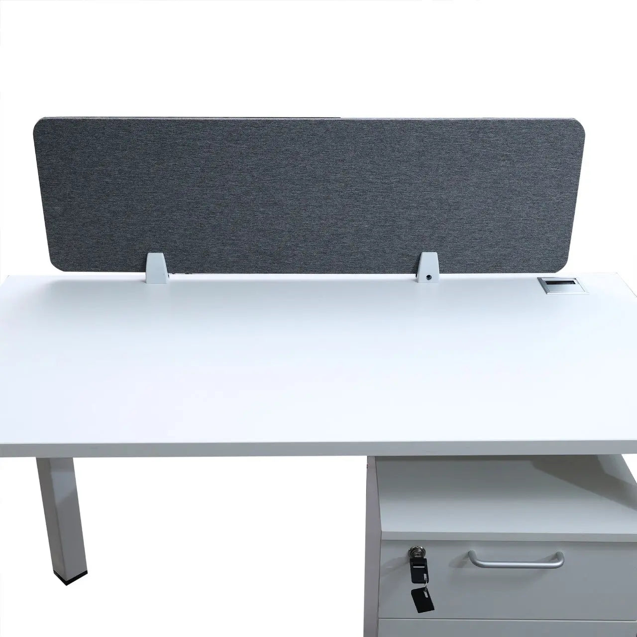 Huimei White Office Workstation with Drawer 120 / 140 CM Huimei Furniture