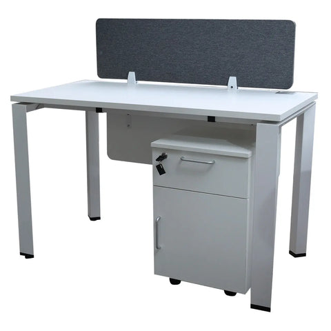 Huimei White Office Workstation with Drawer 120 / 140 CM Huimei Furniture