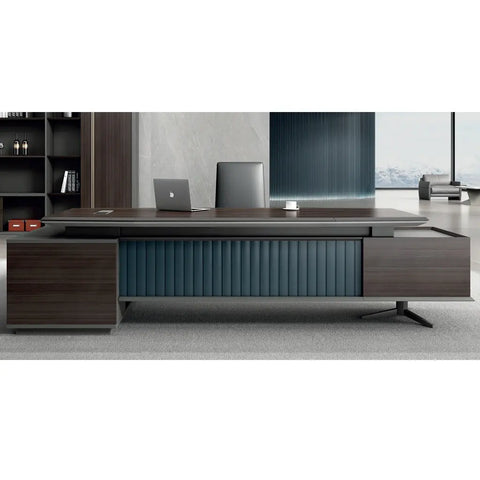 Huimei Brown Manager Table with Side Storage Huimei Furniture