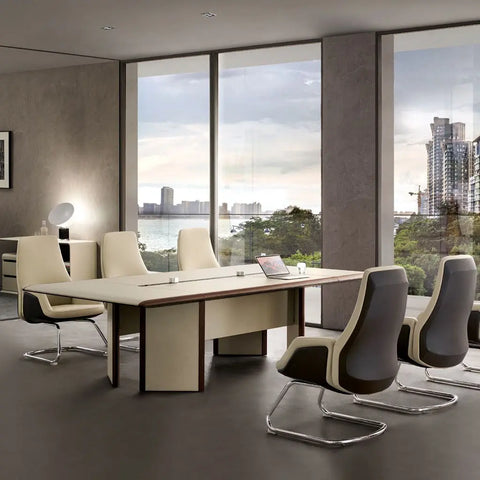 Huimei Ascend Series Gaily Work Office Table – White & Brown Huimei Furniture