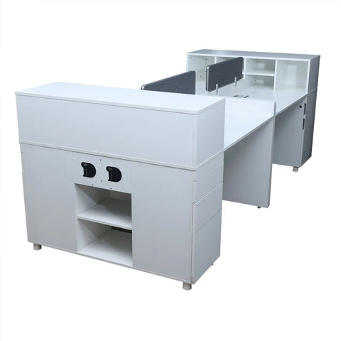 Huimei White Office Workstation with Storage Drawers Huimei Furniture