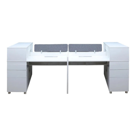 Huimei White Office Workstation with Storage Drawers Huimei Furniture