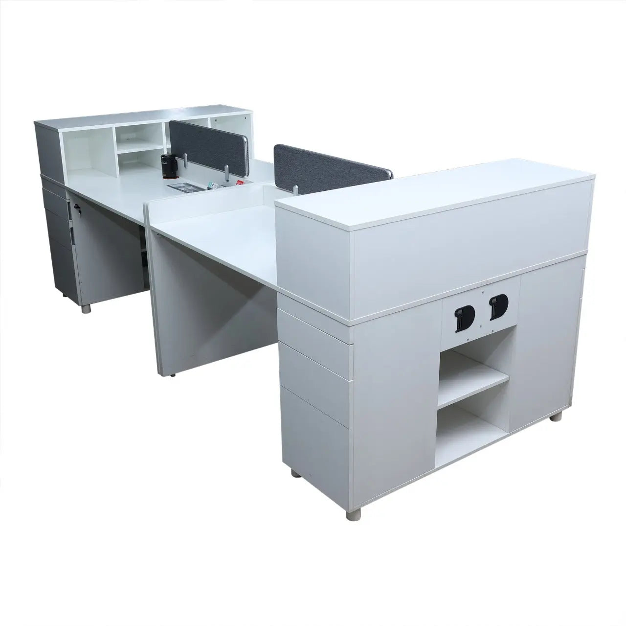 Huimei White Office Workstation with Storage Drawers Huimei Furniture