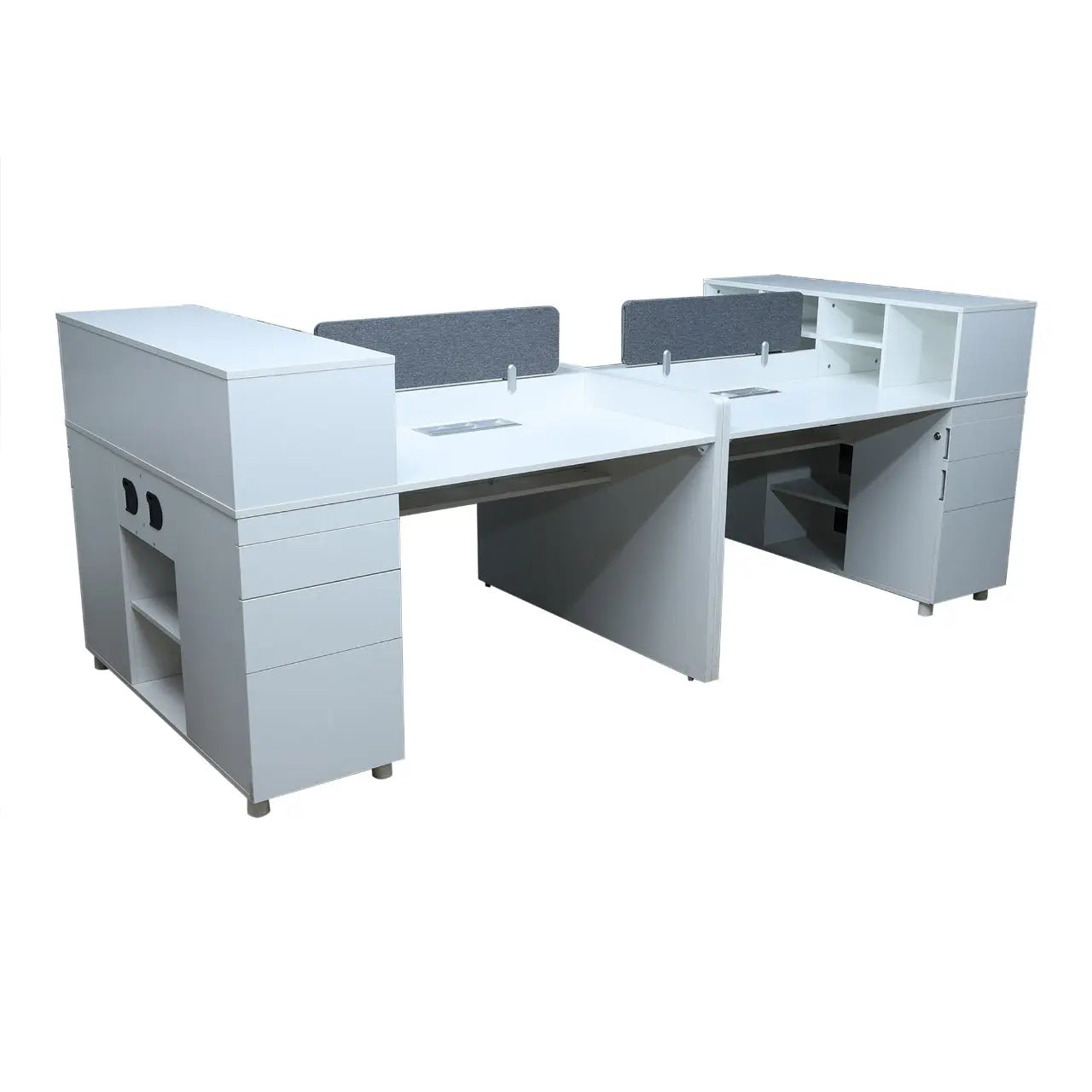 Huimei White Office Workstation with Storage Drawers Huimei Furniture