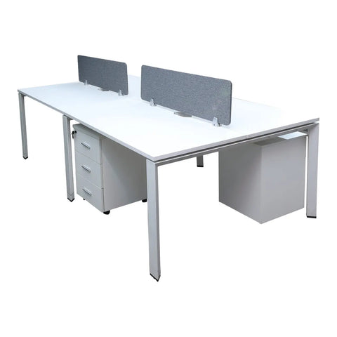 Huimei White Office Workstation with Movable Drawer Huimei Furniture