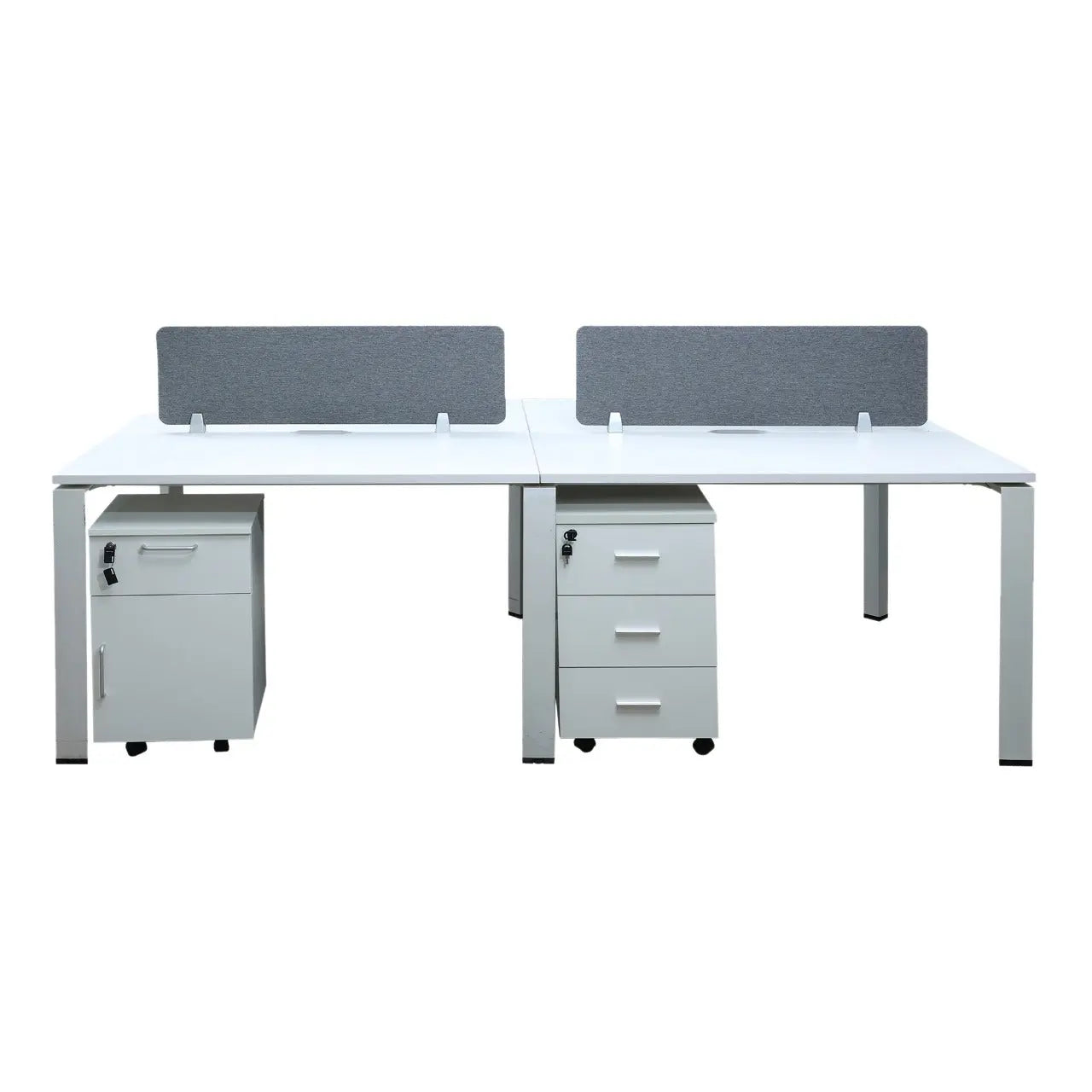 Huimei White Office Workstation with Movable Drawer Huimei Furniture