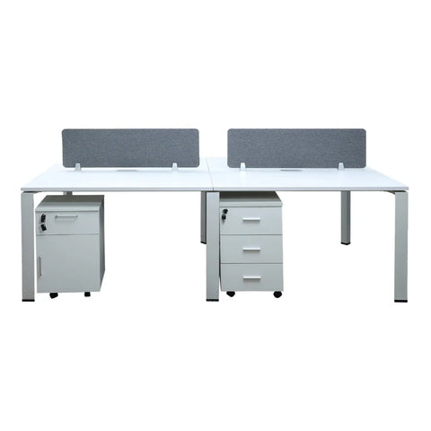 Huimei White Office Workstation with Movable Drawer Huimei Furniture