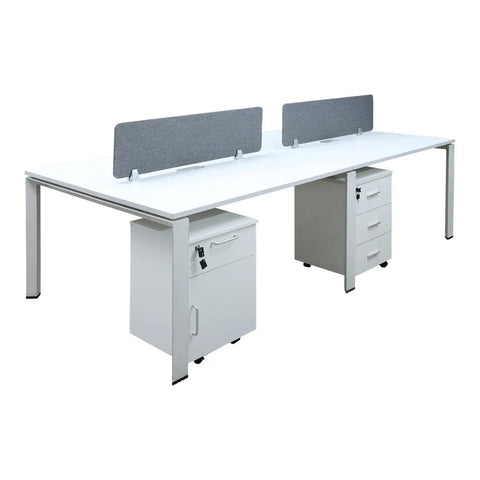 Huimei White Office Workstation with Movable Drawer Huimei Furniture
