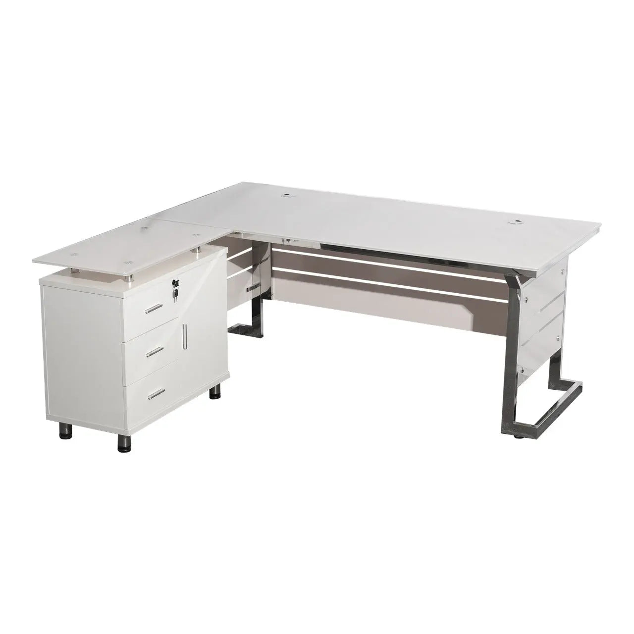 Huimei Executive Office Table – Glossy White Color Huimei Furniture