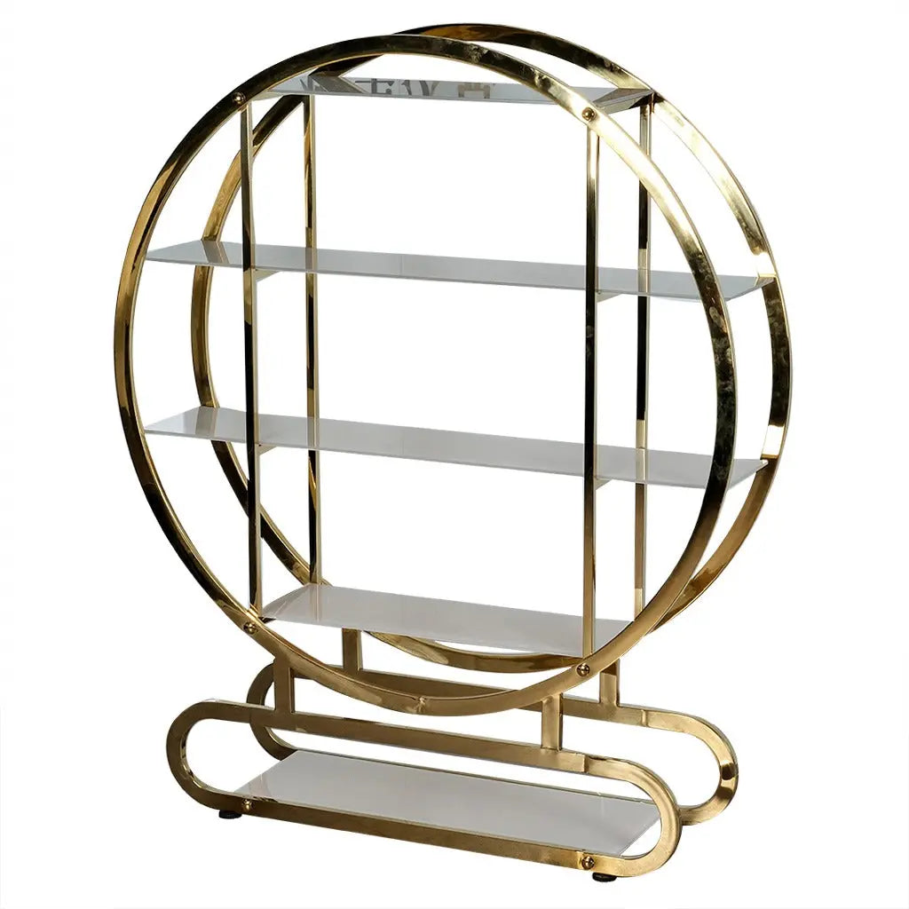 Huimei Golden Display Stand with Tempered Glass Shelves Huimei Furniture