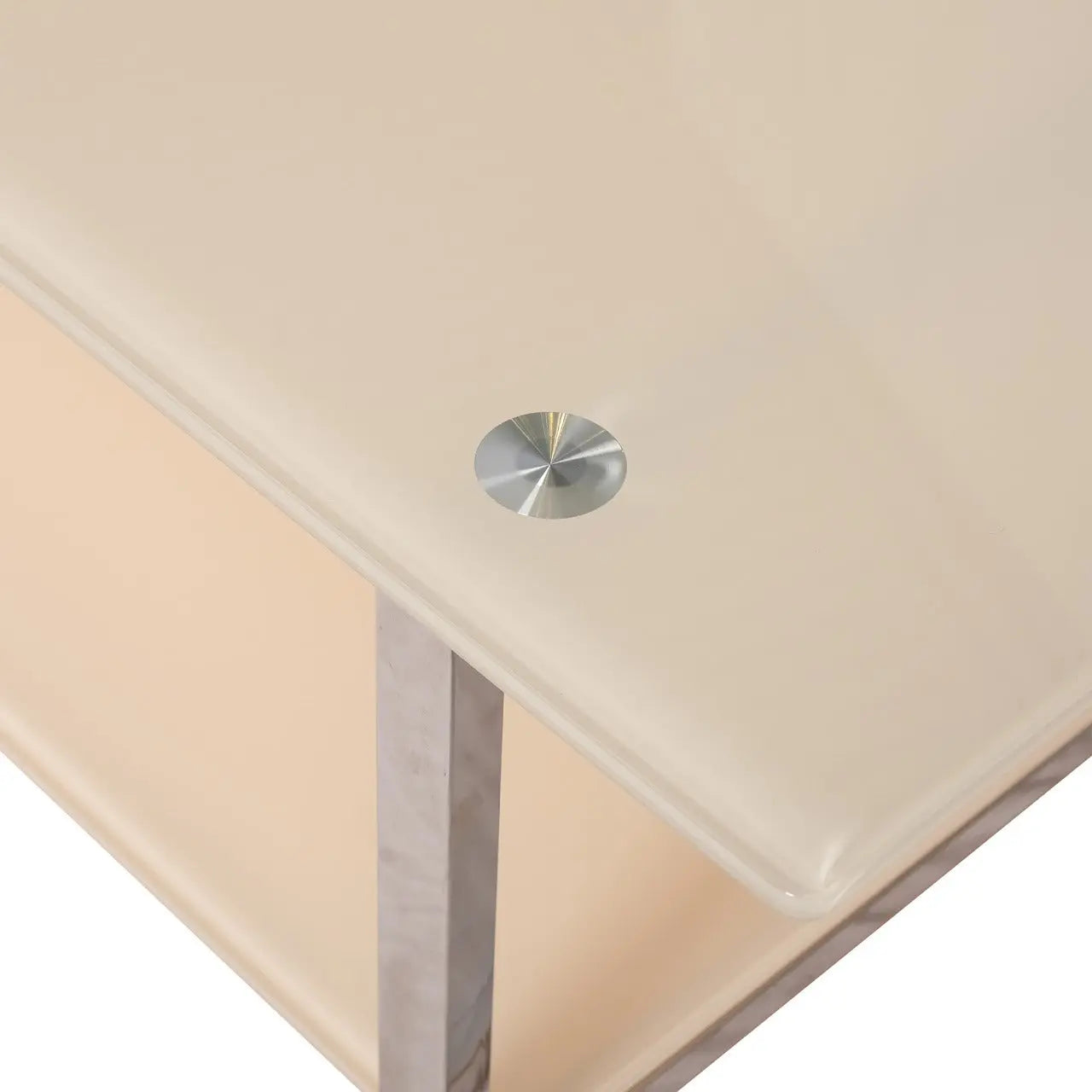 Huimei Stainless Steel Rectangle Coffee Table with Tempered Glass – Silver & White Huimei Furniture