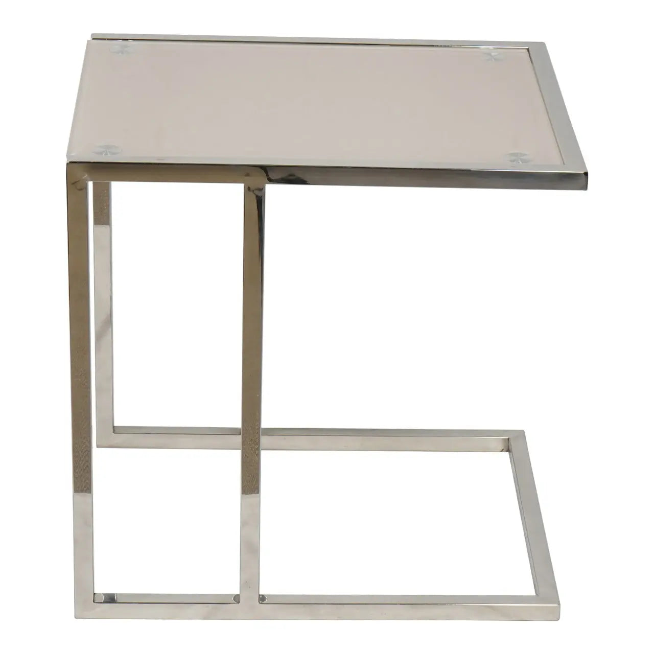 Huimei Coffee Table with Tempered Glass Top and Stainless Steel Base – White Color Huimei Furniture