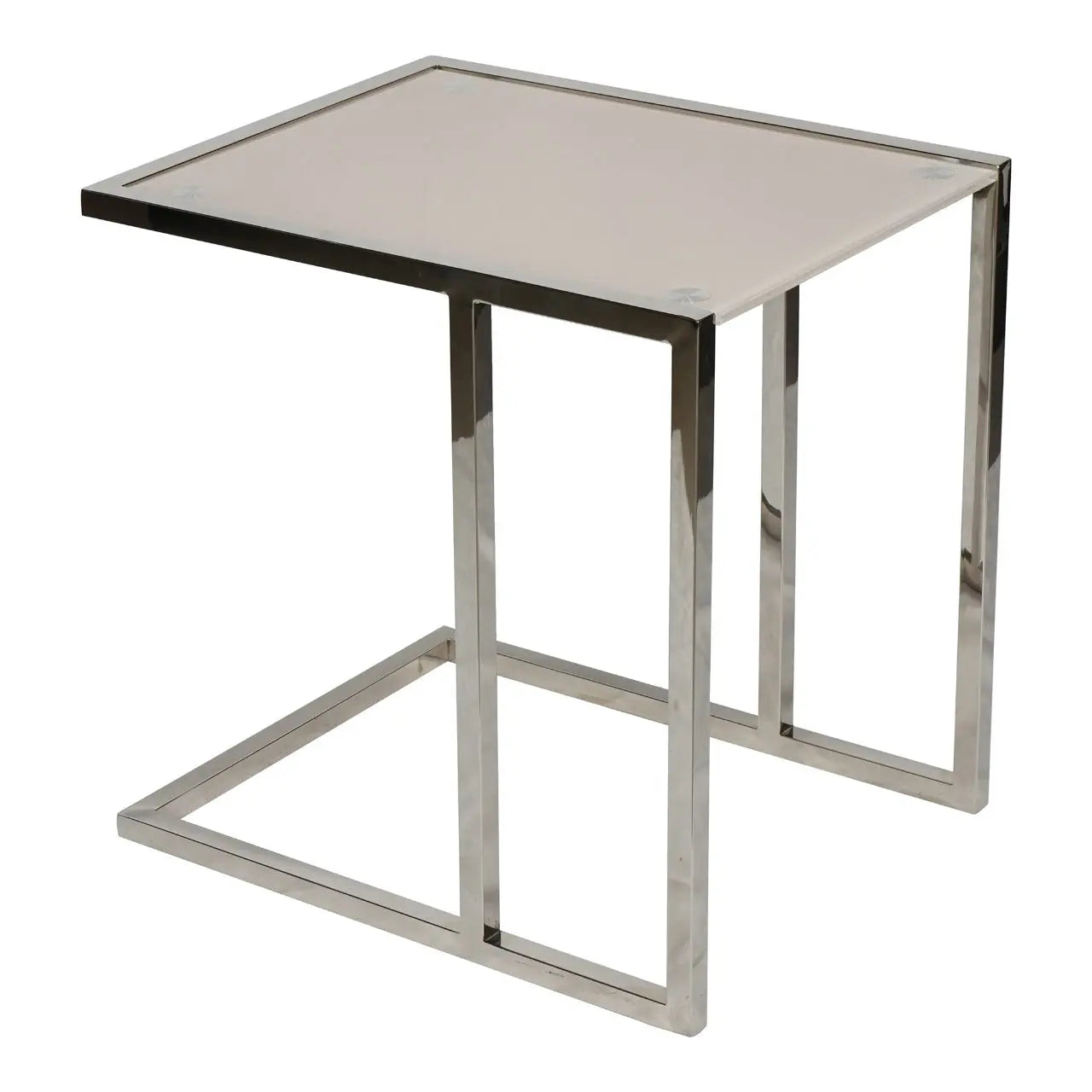 Huimei Coffee Table with Tempered Glass Top and Stainless Steel Base – White Color Huimei Furniture