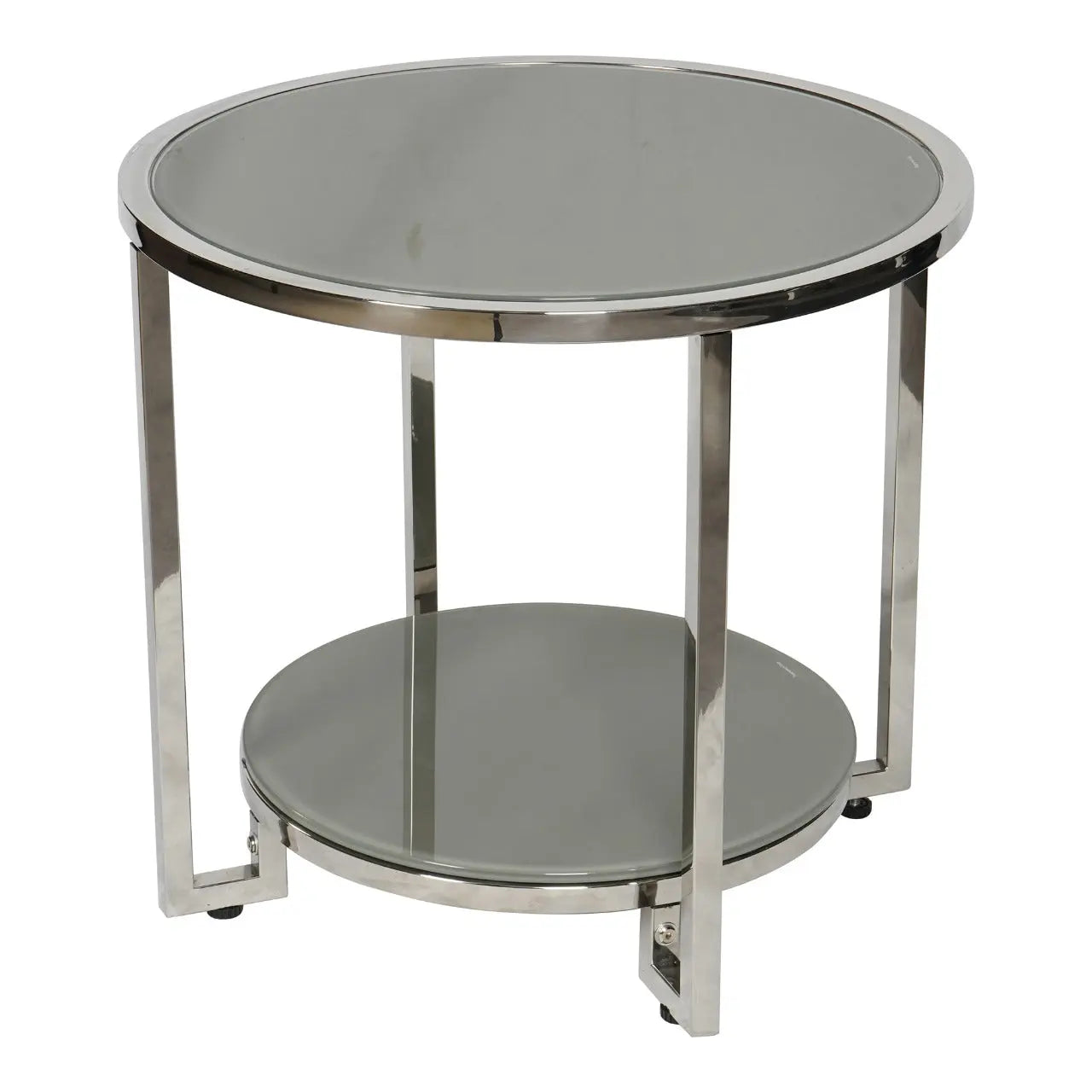 Huimei Glass Coffee Table with Tempered Glass Top and Stainless Steel Base – Grey/Silver Color Huimei Furniture
