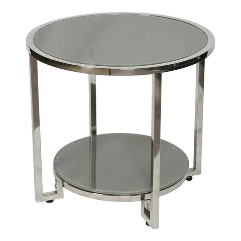 Huimei Glass Coffee Table with Tempered Glass Top and Stainless Steel Base – Grey/Silver Color Huimei Furniture