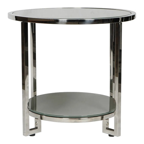 Huimei Glass Coffee Table with Tempered Glass Top and Stainless Steel Base – Grey/Silver Color Huimei Furniture