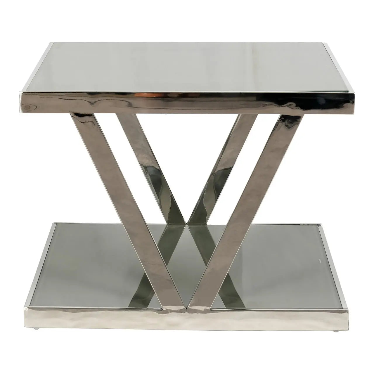 Huimei Grey Tempered Glass Coffee Table with Stainless Steel Frame Huimei Furniture