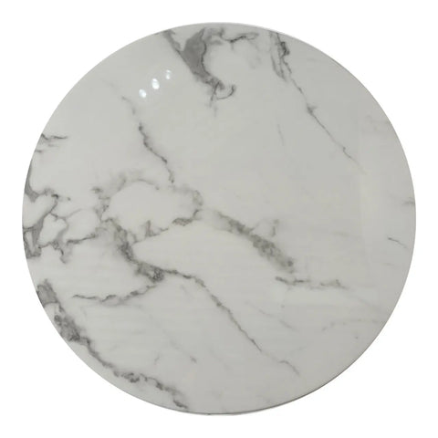 Huimei Round Marble Coffee Table with Gold Stainless Steel Base – White and Golden Color Huimei Furniture