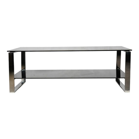 Huimei Modern Coffee Table with Tempered Glass and Stainless Steel Base – Black Color Huimei Furniture