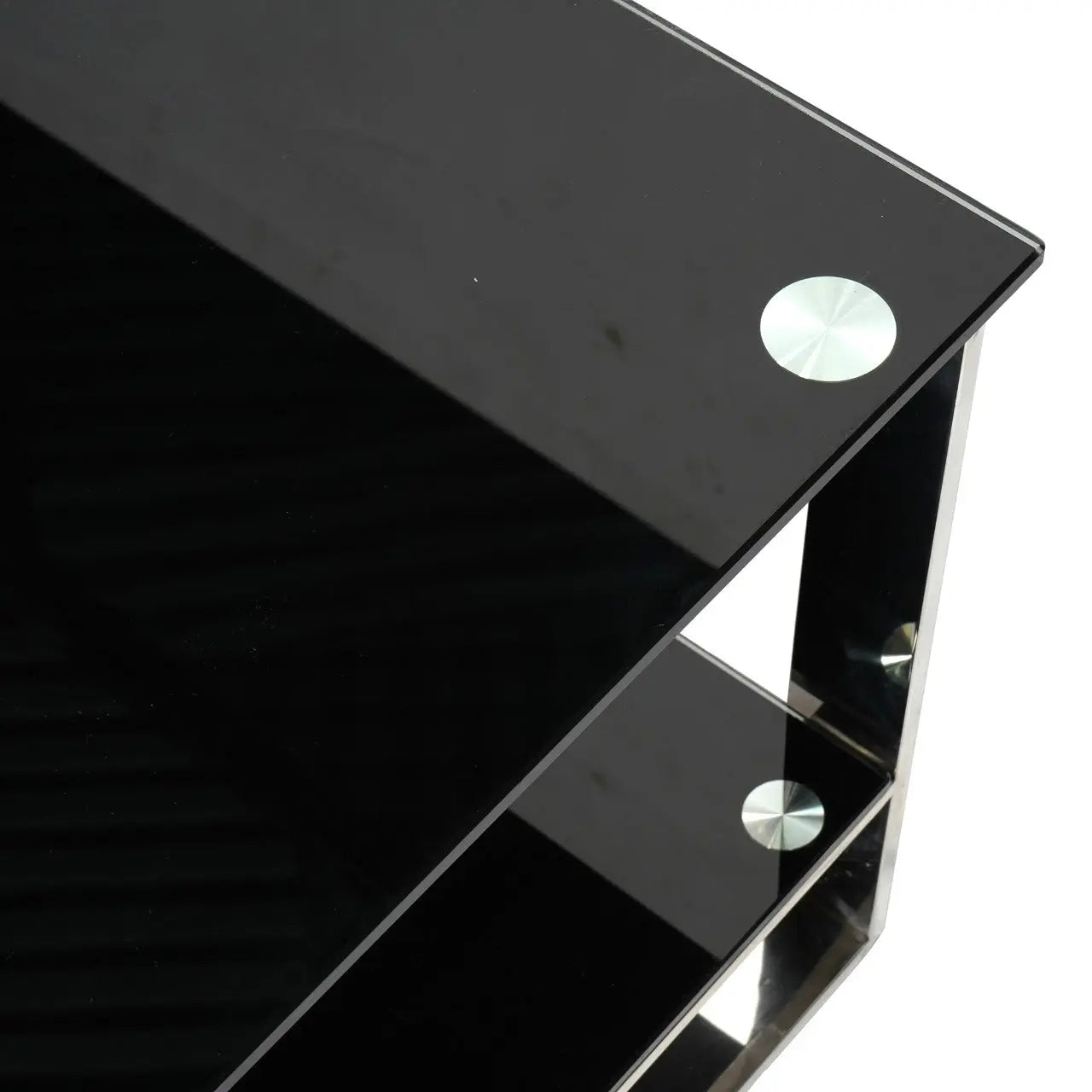 Huimei Modern Coffee Table with Tempered Glass and Stainless Steel Base – Black Color Huimei Furniture