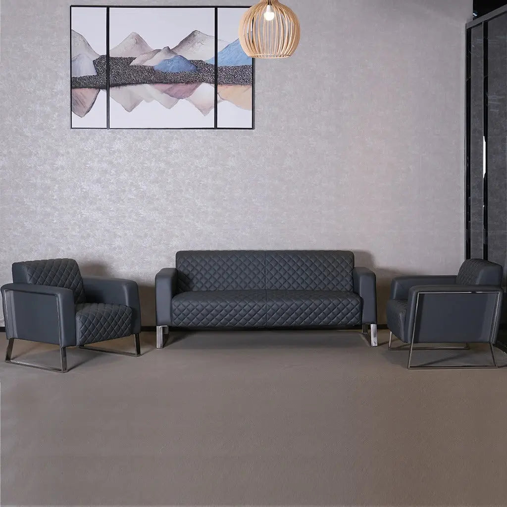 Huimei PU Leather Modern Sofa Collection – Grey & Black Huimei Furniture