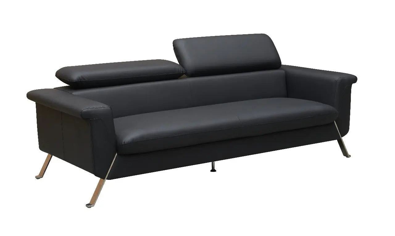 Huimei PU Leather Office Sofa Collection with Retractable Headrests – Black & White Huimei Furniture