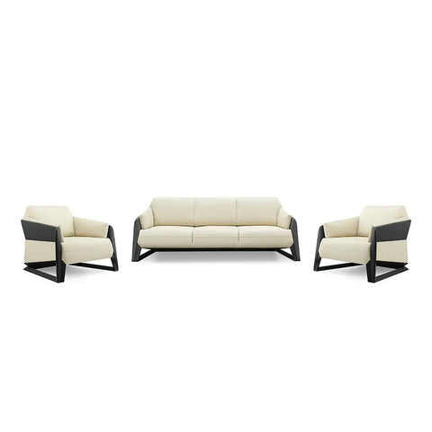 Huimei Premium PU Leather Office Sofa Set – Off White (Single, Three-Seater & Full Set) Huimei Furniture