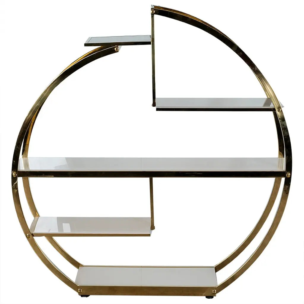 Huimei Golden Shelf – Stainless Steel & Tempered Glass Huimei Furniture