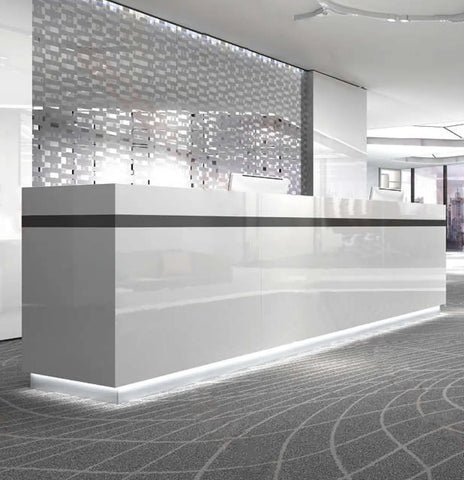 Huimei Glossy White Reception Table with LED Lighting Huimei Furniture