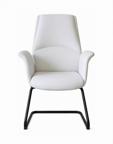 YS-2517-C PU Leather Visitor Chair with Black Sled Base
