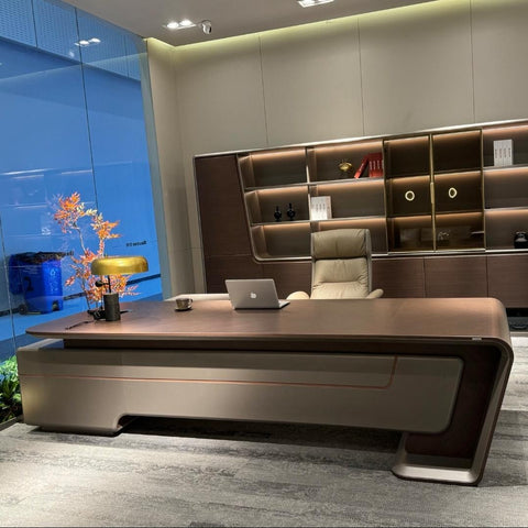 Huimei Executive Desk – Luxury Modern CEO Office Table 320 & 280 CM
