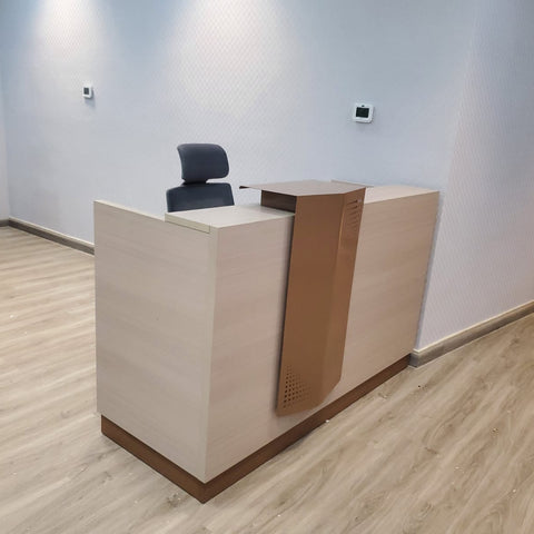Huimei Reception Table White Oak Color