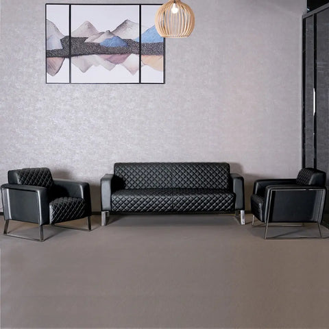 Huimei PU Leather Modern Sofa Collection – Grey & Black Huimei Furniture