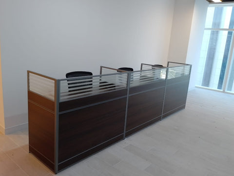 محطة عمل Huimei Cubicle 100/120 سم، لون بني