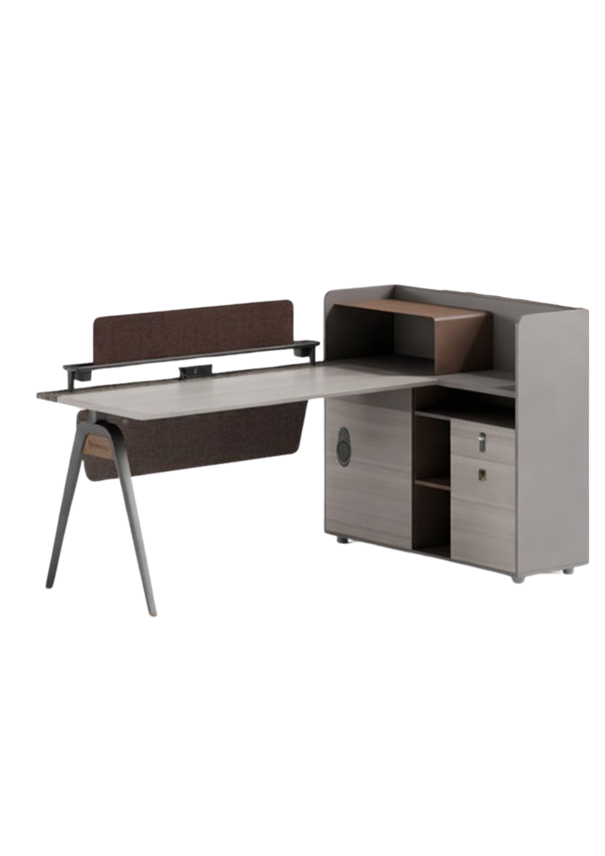 YD-1813-1 Modern Office Workstation Desk with Side Storage – 140 × 120 cm