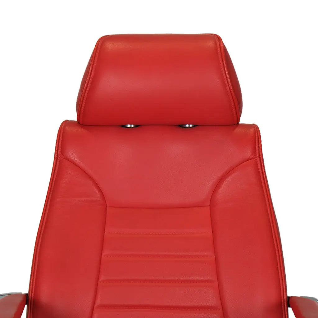 Huimei YS-1304-A Executive Office Chair – Red Leather with Chrome Base Huimei Furniture